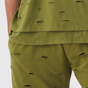 Traje clásico sin costuras desgastado, traje de verano bordado para jóvenes, conjunto informal de compresión para hombre que absorbe el sudor - Product Image 3