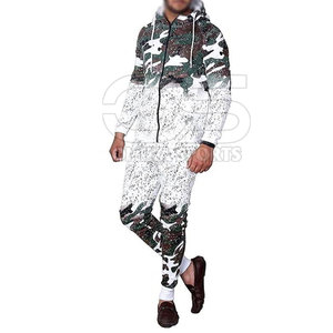 Chándal con estampado gráfico para hombre, conjunto de dos piezas para moda urbana, chándal estampado de tela suave para hombre - Product Image 1