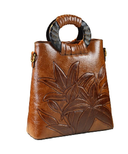 กระเป๋าถือทุกข์วินเทจ-ดูกระเป๋าสีน้ำตาลที่มีสายรัดหัวเข็มขัดคู่มีจำหน่ายในราคาขายส่ง - Product Image 5