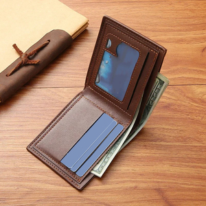 Meilleur prix Portefeuille antivol en cuir véritable pour hommes sur mesure avec doublure en polyester fermeture ouverte courte longueur de haute qualité - Product Image 4