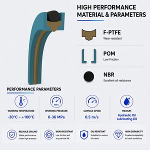 <span class=keywords><strong>Joint</strong></span> rotatif RDI en PTFE energisé, composé de carbone et NBR, pour étanchéité statique de cylindre hydraulique rotatif et d'arbre rotatif - Product Image 2