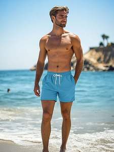 Shorts de compression double couche pour homme, décontractés et solides, pour le sport, la salle de sport, la course à pied - Séchage rapide et respirant - Product Image 3