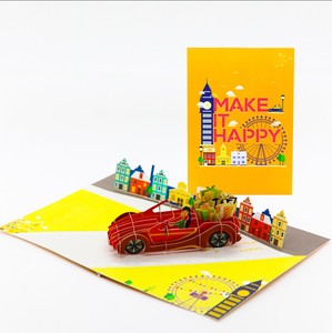 Tarjeta de felicitación emergente 3D, tarjeta colorida, vacaciones de verano, manualidades de papel emergentes, impresión artística, tarjeta personalizada, compra artesanal - Product Image 1