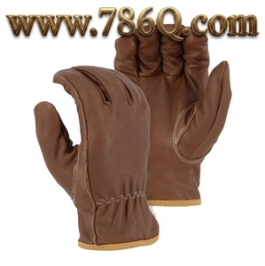 Heavy Duty Men's Leather <b>Gloves</b> Cut-l with Goatskin Arc Protective XL Size Oil & Water Resistant for Driving - Product Image 1