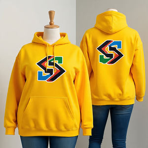 100% coton grande taille pull à capuche surdimensionné pour femmes avec logo personnalisé polaire douce avec capuche manches longues et poche kangourou - Product Image 6