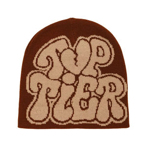 Prix ajustable Bonnet en jacquard tricoté avec lettre personnalisé avec votre logo Bonnet en jacquard de sport à revers Mode Hiver Bonnet en jacquard - Product Image 3