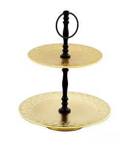 Elegante soporte de pastel de Metal negro dorado clásico moderno de exportación india de alta calidad para bodas fiestas de cumpleaños pasteles por Decor IMPEX - Product Image 3