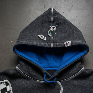 Prix de gros, logo personnalisé, patchs brodés délavés, sweats à capuche surdimensionnés personnalisés, sweat à capuche en coton lourd, sweat à capuche délavé - Product Image 4