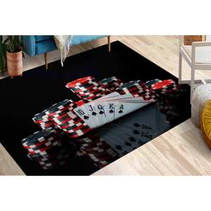 Alfombra Spades Royal Flush, Alfombras de Póker, Alfombra Moderna Estampada, Regalo Perfecto, Alfombra de Terciopelo - Product Image 1