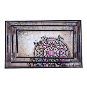 Bandeja de madera MDF hecha a mano Tradebyd Bandeja de servicio duradera para uso diario en el hogar y la Oficina - Product Image 4