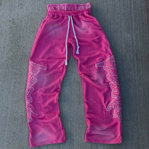 Pantalones Deportivos de Fábrica Personalizados para Hombre, Cintura Media, Cordón Ajustable, Estampado, Pedrería, Lavado Medio, Invierno, Frente Plano, Gruesos - Product Image 3