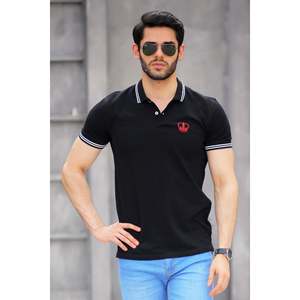 Camiseta Polo Delmont para Hombre, 100% Algodón, Diseño Sólido Básico, Transpirable, Tejido de Punto, Color Oscuro, Parches Bordados, Tallas Grandes XL 6XL - Product Image 2