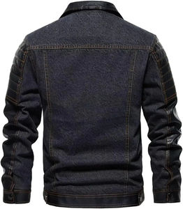 Noir et bleu couleur unie dernière conception hommes veste en jean coupe personnalisée veste hommes marque élégant jean veste Denim hommes bon - Product Image 5