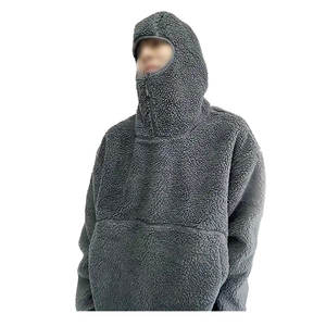 Vente en gros de sweat à capuche en polaire Sherpa pour hommes personnalisable brodé en coton teint uni mélangé fabriqué au Pakistan pour l'hiver - Product Image 3
