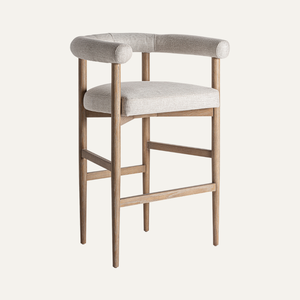 Tabouret de bar Ravel minimaliste en teck massif, qualité commerciale, durable, écologique, pour bar à domicile, événements culinaires - Utilisation polyvalente - Product Image 2