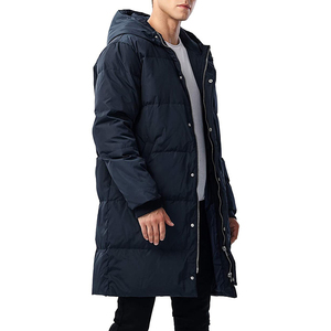 Casual Bubble Puffer Jacket Coat Men Streetwear Button Down Long Puffer Coat Men's Hooded Quilted Down Bubble Long Coat Mens - Product Image 3