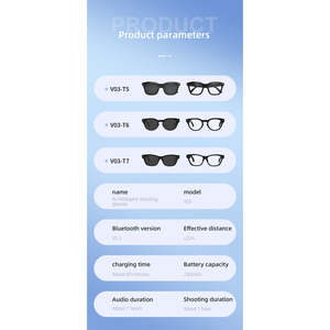 Lunettes Intelligentes Anti-Lumière Bleue et Anti-UV V03 T5 avec Caméra 800W, Enregistrement Vidéo 1200P, Traduction IA, Audio Open Ear BT 5.3, IPX5 - Product Image 6