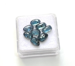 Teal Moss Kyanite Rose cut Gemstone Teal Blue Kyanite Faceted Gemstone Flat Back Kyanite Loose Gemstone For Trendy Jewelry Makin - Product Image 1