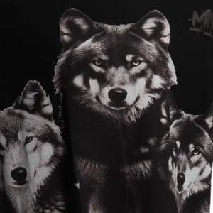 White Plains <b>Wolves</b> Graphic <b>T</b> <b>Shirt</b> for Men and Women Realistic <b>Wolf</b> Pack Art Print Black Cotton Streetwear Tee - Product Image 5