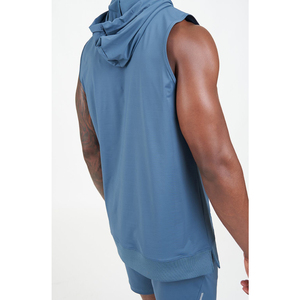 Hoodies sans manches pour hommes, style gym et streetwear, pull à capuche décontracté, personnalisable avec logo et design - Product Image 4