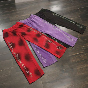 Pantalones ajustados para hombre de Venta caliente con detalle de diamantes de imitación ropa informal cómoda patrón recto de moda al por mayor - Product Image 1