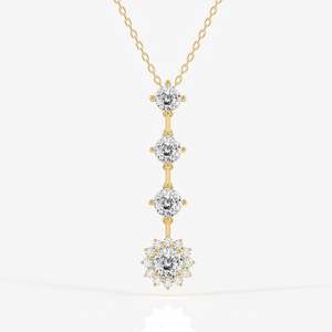 Colgante de Oro de 18K con Diamante Cultivado en Laboratorio de Corte Portugués, Dijes de Diamantes Modernos - Product Image 3