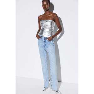 <b>Metallic</b> Strapless <b>Top</b> - Product Image 3