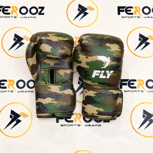pProfessional Fly Customized Camo design Muay Thai Boxing <b>Gloves</b> Wholesale Sports Training Sparring Real Leather <b>Gloves</b> - Product Image 1
