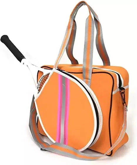 Tenis çantası, tenis raketi omuzdan askili çanta, büyük Pickleball Tote fermuarlı çanta omuz askısı Badminton raketi