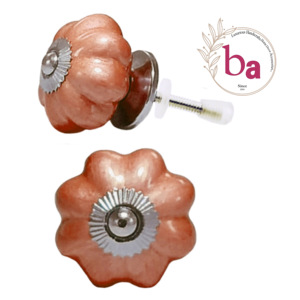 Boutons de Melon en céramique orange néon qualité industrielle exportation armoire tiroir poignée de porte tire pour cuisine salon salle à manger - Product Image 1