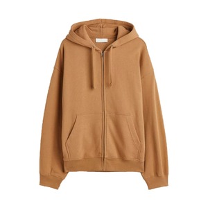 Sweat à capuche zippé personnalisé Hip Hop pour homme, en molleton épais de coton, style streetwear oversize, imprimé, automne-hiver, 100% coton, teint uni - Product Image 1