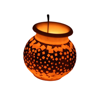 Iron Degchi Doop Stand & Tealight Candle Holder for Home Decor Netted Style Gold Indian Rustic Candle Stainless Steel Holder - Product Image 1