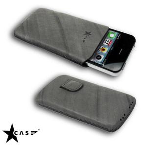 Star-Case Nova ''Linea'' Sac de rangement polyvalent en cuir véritable gris pour Apple iPhone 4 et 4S - Product Image 1