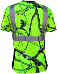 <b>Fluorescence</b> Beautiful Custom Camo Printing Backwoods Hi Vis Workswear Safety Polyester Sublimation High Visibility Tshirt - Product Image 4