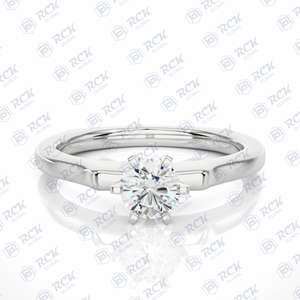 Anillo de moissanita solitario de corte brillante redondo de 1,10 quilates para mujer, Joyería de diamantes, aniversario perfecto y regalo de cumpleaños para el amor - Product Image 6