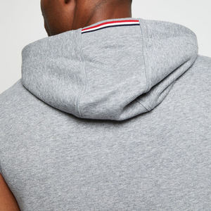 2024 logotipo personalizado entrenamiento con capucha gimnasio camiseta hombres XS tamaño sin mangas músculo Sudadera con capucha patrón impreso sólido suministro de tela al por mayor - Product Image 4