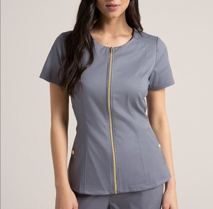 Blouse médicale professionnelle pour femme à manches longues 100 % coton, imprimée par transfert thermique, mi-longue, tissée, uniforme de laboratoire, logo personnalisé pour - Product Image 1