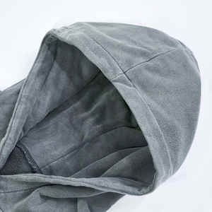 Streetwear avec logo personnalisé, sweat à capuche en coton polaire lourd, design surdimensionné délavé à l'acide pour femmes et hommes - Product Image 3