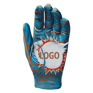 Gants de football américain de grande qualité fabriqués avec du cuir 100% de motif solide au Pakistan - Product Image 4