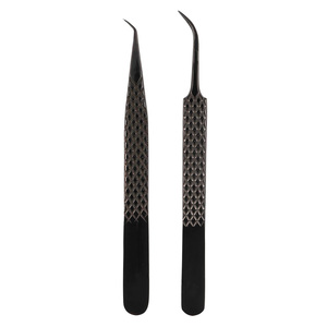 Ensemble de pinces à cils en acier inoxydable avec logo personnalisé, haute qualité, vente en gros, étiquette privée, prise en main parfaite, service OEM/ODM - Product Image 2