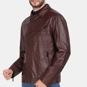 Cantidad a granel Embalaje personalizado Chaqueta de cuero de motorista para hombre Colección de invierno Chaqueta de cuero de gran personalidad para hombre - Product Image 3
