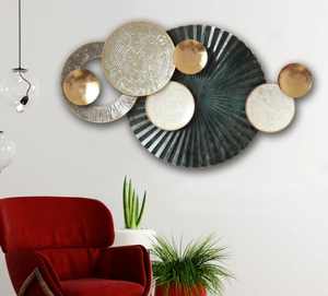 AK Laiton Moderne Décoratif Multi Couleur Designer Cercle Mur Art Pour La Maison Décoration Salon - Product Image 1