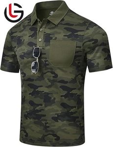 Nueva camiseta de camuflaje personalizada de alta 100% de algodón orgánico Spandex tela de talla grande Casual liso impreso Golf Polo camiseta para hombres - Product Image 2