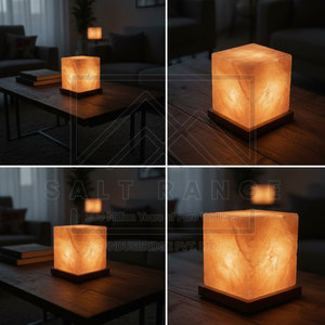 Top Product Cube Shape Carved Salt Lamp 100% Pure Himalayan Salt High Quality Customizable Made in Pakistan - Product Image 6