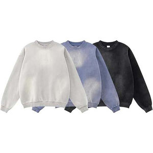 Sudadera Personalizada Vintage con Cuello Redondo, Sudadera Lisa con Cuello Redondo para Hombre, Sudadera con Lavado Ácido, Precio al por Mayor, Transpirable, OEM - Product Image 5