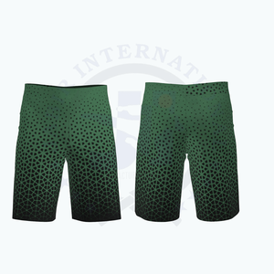 Pantalones cortos informales de secado rápido para hombre, pantalones cortos de playa de malla de poliéster con estampado personalizado y cintura elástica, método de tejido de punto ecológico - Product Image 3