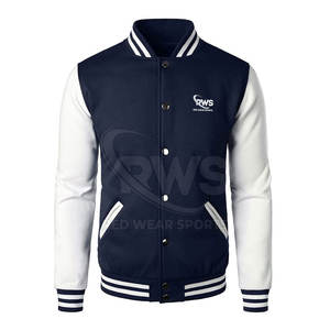 Veste Letterman pour hommes grande taille en vente en gros à usage extérieur Veste Letterman pour hommes à col montant - Product Image 1