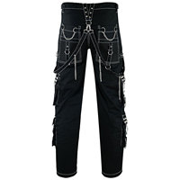 Pantalon de mode gothique foncé à crâne blanc pour homme - Streetwear audacieux avec un design de crâne unique