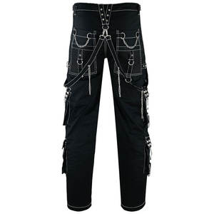 Pantalones de Moda Gótica Oscura con Calavera Blanca para Hombre - Ropa Urbana Atrevida con Diseño Único de Calavera - Product Image 5