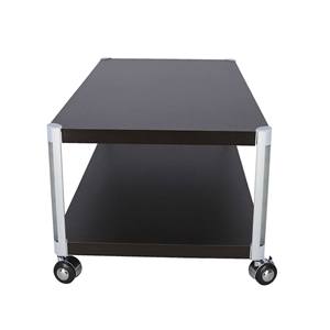 Mesa de centro de metal con ruedas, acabado Wenge, 90x45x30cm - Product Image 3